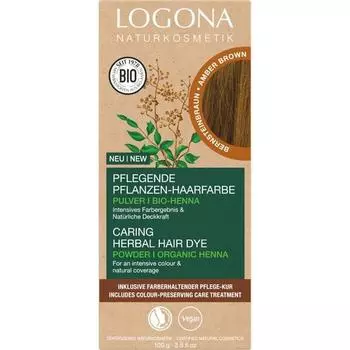 Logona Herb Краска для волос в порошке, янтарно-коричневый, 100 г