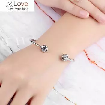 Lokaer Trendy Titanium нержавеющая сталь открытые браслеты для женщин и девочек позолоченный безель оправа кубический цирконий браслет манжета B18094