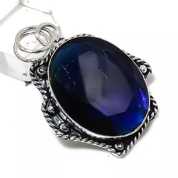 London Blue Topaz Gemstone Handmade 925 Sterling Silver Gift Pendant 1.97 G1Q10