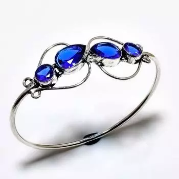 Londonblue Топаз драгоценный камень 925 посеребренный ювелирный браслет ручной работы браслет-манжета