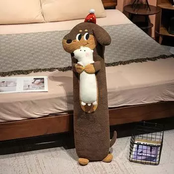 Long Cute Cartoon Dog Hugging Bear Dinosaur Cat Design Plush Pillow For Sleep Playful Bear,90cm