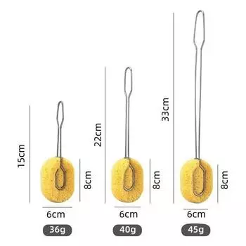 Long Handle Cup Brush with Wood Pulp Sponge & Stainless Steel for Kitchen and Dishwashing Short Handle Brush - 1 Piece 22cm