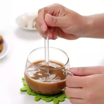 Стеклянная чайная ложка с длинной ручкой, посуда, прозрачная ложка для перемешивания кофе