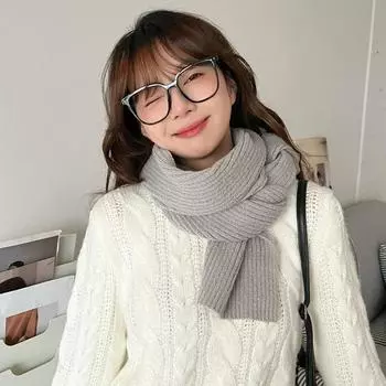 Long Solid Color Scarf Imitation Cashmere Wool Shawl Simple Knitted Scarves Autumn Winter