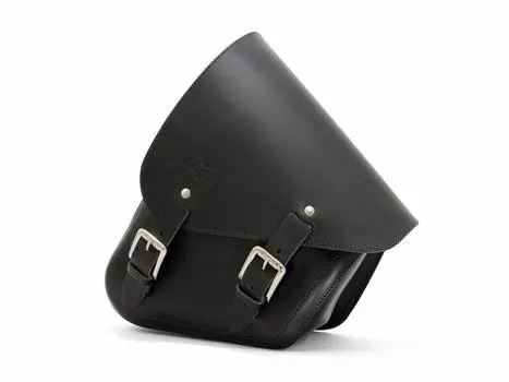 LONGRIDE Single Side Swing Arm Bag Harley Softail CUS285 (Black Leather) 2018~