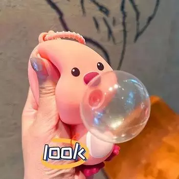 Loopy Blowing Bubble Pinching Joy брелок для ключей Женская кукла-рубин Подвеска-рюкзак Маленькие ювелирные изделия Детский подарок на день рождения