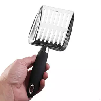 Лопаты для кошачьего туалета Pet Scoop из нержавеющей стали Kitty Sand Fast black handle