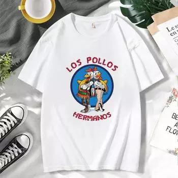 LOS POLLOS Hermanos забавная футболка с принтом, мужская модная повседневная футболка с короткими рукавами, летняя хлопковая дышащая футболка Chicken Brothers Tee XS