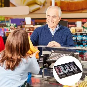 Лоток для денег Cashier Box с металлическим зажимом, 4 отделения, безопасный кошелек Cashier
