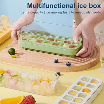 Лоток для льда, легкосъемная форма для кубиков льда для морозильной камеры, без бисфенола-А, 21 полость, ящик для льда жёлтый