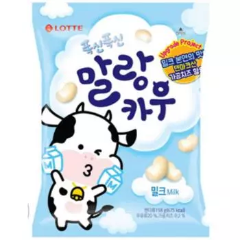 [Lotte] Жевательные конфеты «Корова Маланг» 158 г #Milk