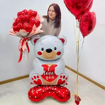 Love Bear с воздушным шаром, романтическая вечеринка ко Дню святого Валентина, признание, предложение, годовщина, вечер сюрпризов, реквизит Other