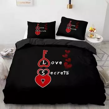 Love Bedding Set Single Twin Full Queen King Size Wedding Bed Set Aldult Kid Bedroom Duvetcover Sets 3D Anime couple 035 70x133cm 2pcs