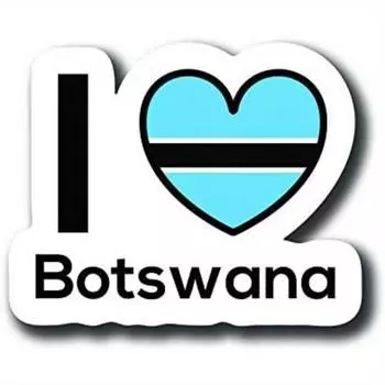 Love Botswana Flag Decal Sticker Home Pride Travel Car Truck Van Bumper Window 1pc