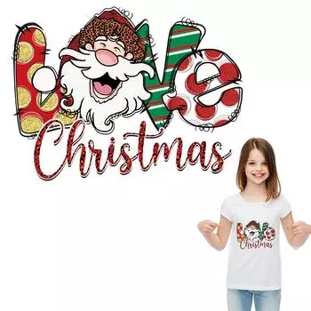 Love Christmas термопереводные джинсы Parches Ropa термопресс аппликация наклейки на одежду толстовки с нашивками «сделай сам» Рождественский подарок 23x17.5cm