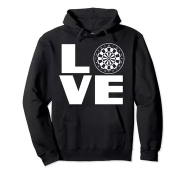 Love Darts мишень для дартса Игрок в дартс Команда по метанию дротиков Стрела Толстовка с капюшоном чёрный