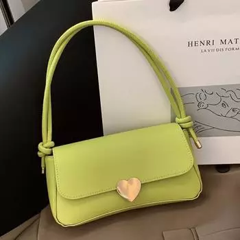 Love decoration trend small bag women s 2024 autumn and winter new texture niche shoulder armpit bag commuter messenger bag чёрный