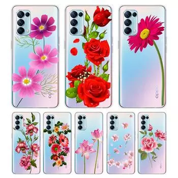Love Fresh Flowers для OPPO Reno7 SE 6 5 ZF 4G 5G Find X2 X3 Neo Lite Pro Plus Прозрачный мягкий чехол для телефона Coque OPPO Reno5 F 4G