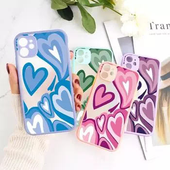 Чехол Love Heart для iPhone 13 Pro Max, матовый жесткий чехол для iPhone 12 11 Pro Max Mini X XR XS 7 8 Plus SE 2020 6 6s Coque 12promax 11 iPhone 6S 6