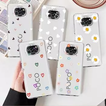 Love Heart Clear Case For Xiaomi Mi Poco X3 NFC M3 Pro F3 F1 11 Lite 12 Redmi Note 10 9S 8 7 9 Soft Phone Cover Xiaomi Poco M3