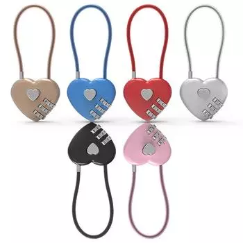 Love Lock Свадебный замок Heart Love Кодовый замок Школьная сумка Рюкзак Тележка Коробка Концентрический замок Цинковый сплав чёрный
