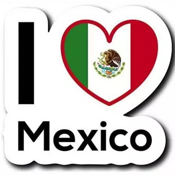 Love Mexico Flag Decal Sticker Home Pride Travel Car Truck Van Bumper Window 1pc