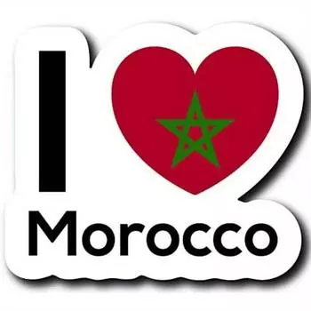 Love Morocco Flag Decal Sticker Home Pride Travel Car Truck Van Bumper Window 1pc