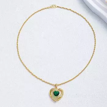Love Necklace Women S Light Luxury High-End Baiol And Micro-Inlaid Zircon Pendant Accessories