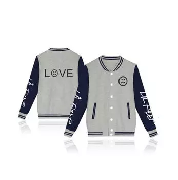Love Pullover Sweatshirt Hip Hop Sad Face Women Men Rapper Hoodies New Gris,S=US XXS