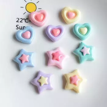 Love Star Double-Layer DIY Resin Accessories: Handmade Cream Style Hairpin & Mobile Case Decor
