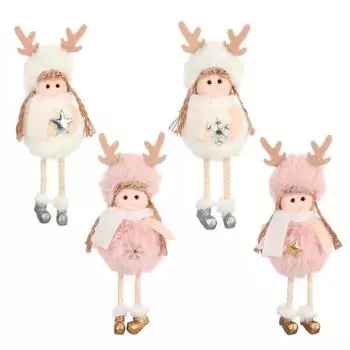 Lovely Antlers Girl Plush Doll Christmas Tree Decor Ornaments Hang Pendant Natal Noel Deco Christmas Decor for Home Xmas Gifts