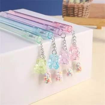 Lovely Creative Drifting Bottle School Bear for Girl Gel Pen Erasable Pen Signature Pen Pendant Pen bear random 1pc