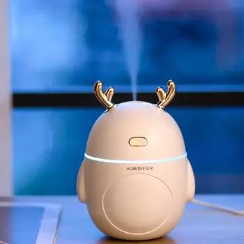 Lovely Deer Увлажнитель воздуха USB Ультразвуковой генератор холодного тумана Fogger LED Light 3 в 1 Мини Аромадиффузор Эфирное масло Увлажнитель белый