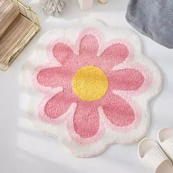Lovely Flowers Имитация кашемирового ковра Напольный коврик Впитывающий нескользящий коврик Гостиная Детская комната Ванная комната Коврик для ванной