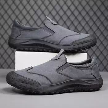 Low-top non-slip and wear-resistant one-pedal 2025 spring and autumn men s shoes outdoor breathable tooling shoes casual fashion sports shoes 39 серый