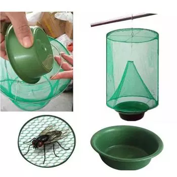 Ловушка для мух с лотком для приманки, клетка для мух, ловушка для мух, многоразовая для использования в помещении, на открытом воздухе, в ресторанах на заднем дворе 3PCS
