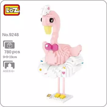 LOZ 9248 мир животных балет фламинго танец лебедь птица 3D DIY мини алмазные блоки кирпичи строительные игрушки для детей подарок без коробки