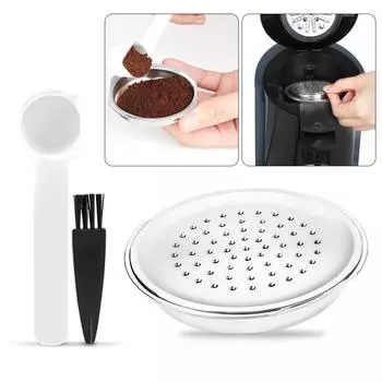 Ложка для кофе для эспрессо, кисточка, многоразовая капсула, капсула для кофе из нержавеющей стали, многоразовые капсулы