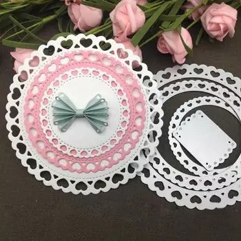 Любовь сердце круг металлический трафарет DIY Скрапбукинг бумажные карты альбом трафарет серебряный