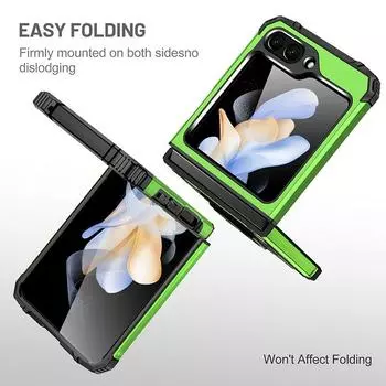Лучший защитный чехол от падения для Samsung Galaxy Z Flip 5 Flip5 Zflip5 5G, аксессуары для телефонов, подставка, принципиально for Samsung Z Flip 5 чёрный
