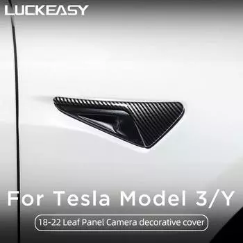 LUCKEASY для Tesla Model3 ModelY 2018-2022, модифицированный внешний вид автомобиля, боковое крыло, камера, защитный чехол из углеродного волокна красный
