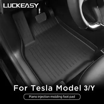 LUCKEASY для Tesla Model Y напольный коврик TPE водонепроницаемый износостойкий защитный коврик модель 3 подставка для ног аксессуары для салона автомобиля