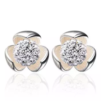 Lucky Clover Full Water Diamond Ball корейский выпуск Shambhala модные женские серьги женские посеребренные украшения для ушей