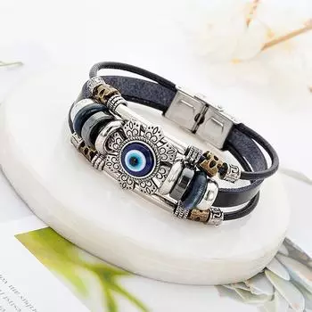 Lucky Eye турецкие браслеты от сглаза многослойный кожаный браслет ручной работы в стиле панк