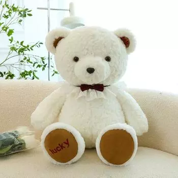 Lucky Hug Bear Doll Bow Tie Bear Ragdoll Plush Toy Gift Girl Sleeping Pillow 30cm