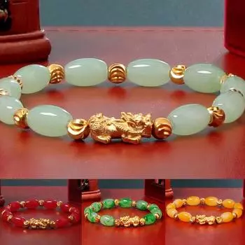 Lucky Women Jade Pixiu Браслет 3d Браслет PiYao светло-зеленый
