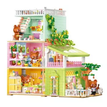 LULUFUN Block Home 4 в 1 игрушка 3D головоломка мини-блочная комната сборка дети взрослые празднование новогодний подарок на день рождения рождественский подарок подарок
