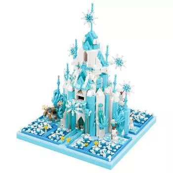 LULUFUN Block Magic Castle Rainbow Castle Ice Castle Toy 3D Puzzle Castle Mini Block Palace Assembly Children Adults Holiday New Year Gift