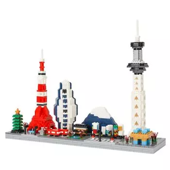 LULUFUN Micro Block Tokyo City Series Skyline Architecture Sky Tree Tokyo Tower Building Block Игрушка Present Interior Present Дети Взрослые Убийство