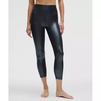 Lululemon Align High Rise Ribbed Pant 25 Shine Radiate Foil Print Black Night 12/25